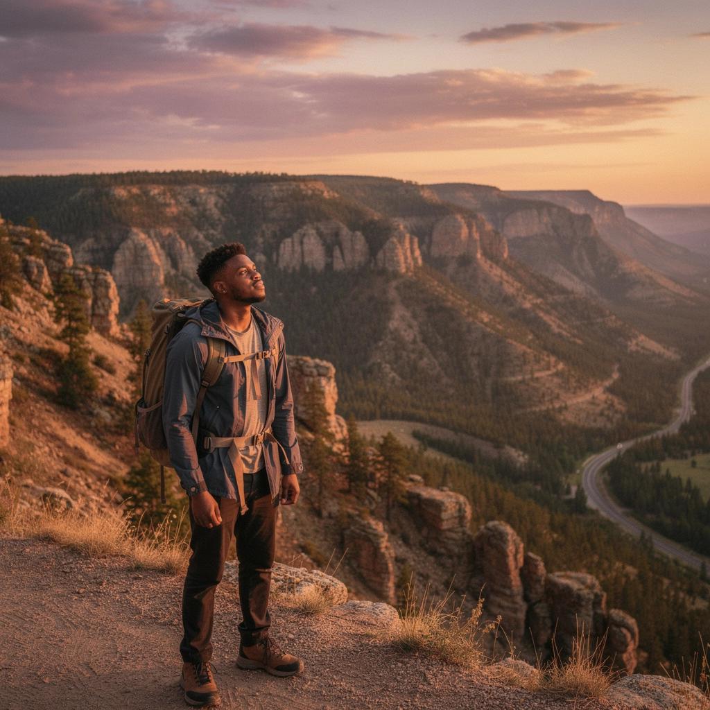 Панорамный вид на Черные холмы с их красивыми ландшафтами и природными образцами